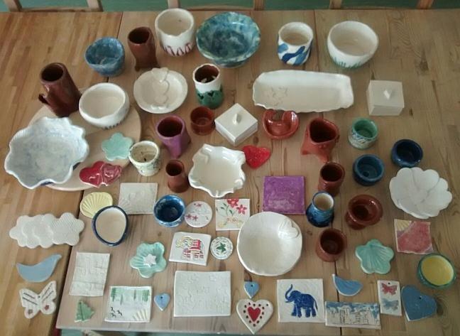 Finished pots from a productive workshop